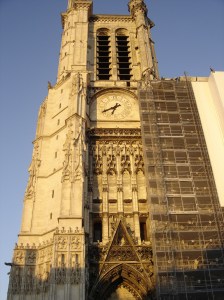 Troyes - St. Peter's lit by the golden light of setting sun